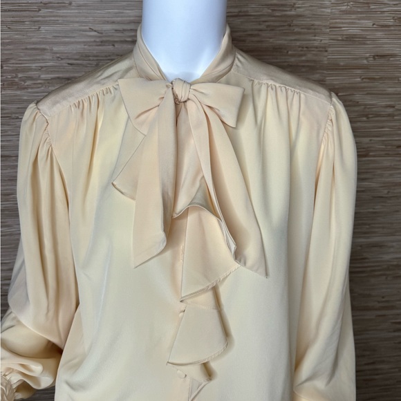 Vintage Rufffle and Bow Secretary Blouse - Picture 2 of 5